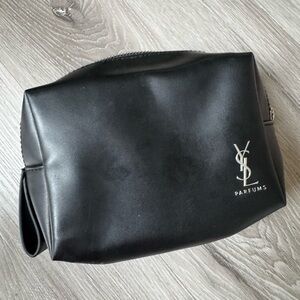 Yves Saint Laurent Faux Leather Black Toiletry Bag